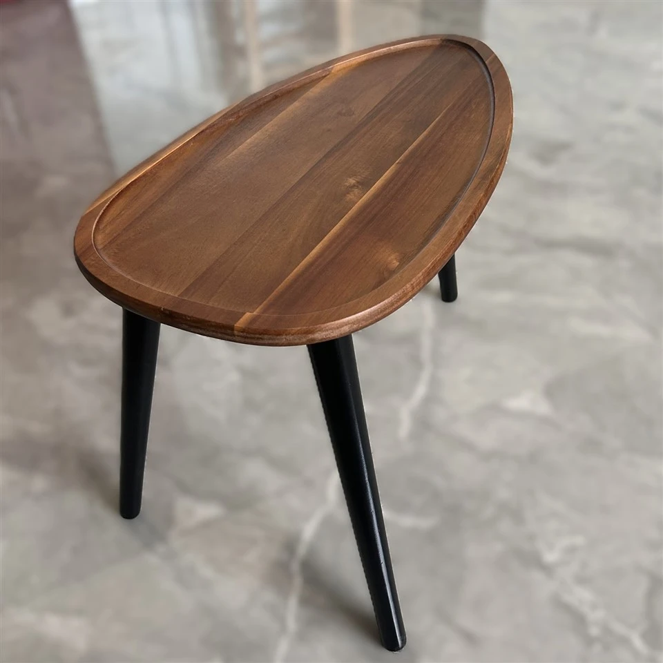 Wooden Dining Table With Three Legs